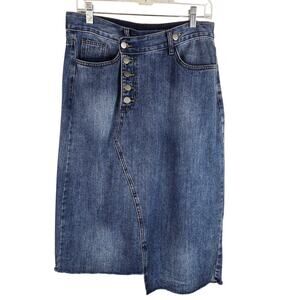 Hayden Los Angeles Athropologie Angle Button Fly Raw Hem Women's Skirt L